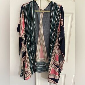 100% rayon open shawl coverup type top